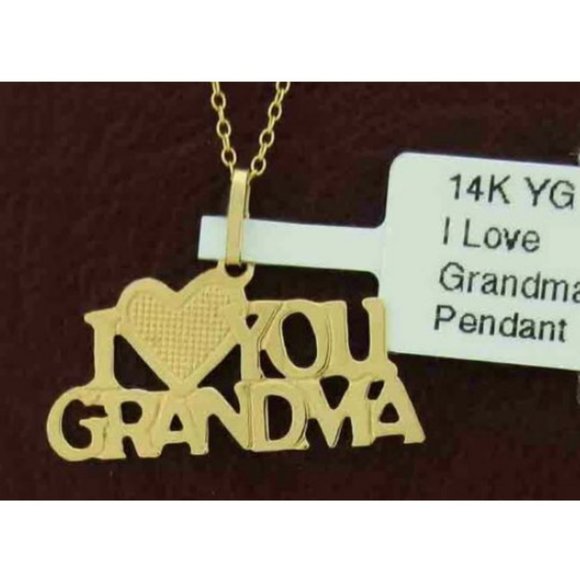 I LOVE GRANDMA PENDANT 14K YELLOW GOLD